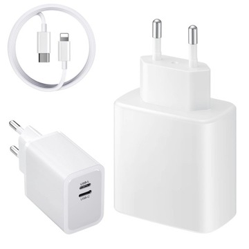 ŁADOWARKA DO TELEFONU 2-PORTOWA GNIAZDO USB C + LIGHTING 20W
