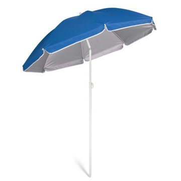 Parasol ogrodowy plażowy Łamany 140cm ochrona UV uchylny Z POKROWCEM blue