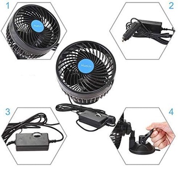 АВТОМОБИЛЬНЫЙ ВЕНТИЛЯТОР ОХЛАЖДАЮЩИЙ ВЕНТИЛЯТОР 12 В 360° ДЛЯ АВТОМОБИЛЬНОГО ТИХОГО 6-ДЮЙМОВОГО ВНЕДОРОЖНИКА