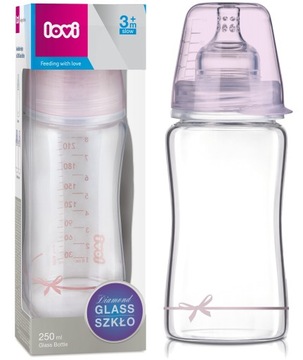 Стеклянная бутылка LOVI DIAMOND GLASS 250 мл Baby Sho