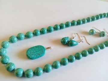 PIK 2196 Korale HOWLIT TURKUSOWY długość 50 cm