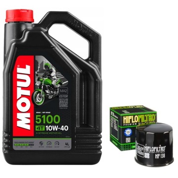 Olej Motul 5100 10W40 4l + filtr oleju HIFLO HF138