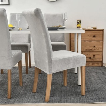 Эластичный велюровый чехол на стул, серый универсальный легкий бархат