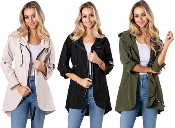 ЛЕГКАЯ ЛЕТНЯЯ ЖЕНСКАЯ ВЕСЕННЯЯ ПАРКА ВЕТРОВКА КУРТКИ 3 цвета XS