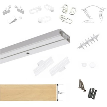 Потолочный карниз с 1 направляющей и чехлом Потолочный карниз с чехлом COLOR 300