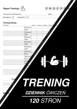 Kalendarz Treningowy Siłownia 120 Stron Fitness Ćwiczenia Planowanie