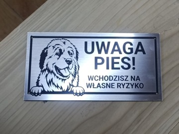 Tabliczka UWAGA PIES grawerowana różne RASY