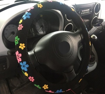 Hyundai i10 i20 i30 ix35 Tucson Getz pokrowiec na kierownice KWIATKI