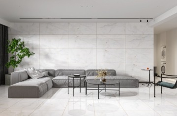 НАПОЛЬНАЯ ПЛИТКА GREEN ДЛЯ КУХНИ БЕЛЫЙ МРАМОР НЕБО ОНИКС 60x120 ГЛЯНЕЦ