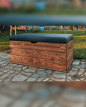 80 40 37 Pufa skrzynia otwierana kufer drewniana na balkon taras KOLORY