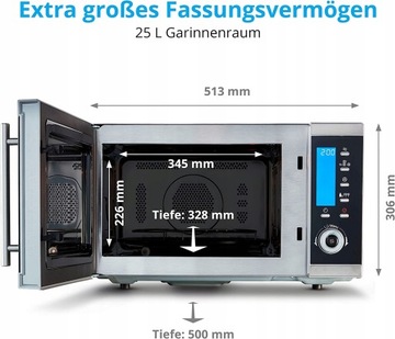 MEDION Микроволновая печь с грилем 4в1 НЕРЖАВЕЮЩАЯ СТАЛЬ