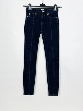 Jeansowe elastyczne spodnie rurki XXS 32 River Island