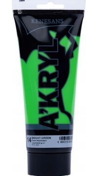 RENESANS A'KRYL Farba akrylowa 200 ml 14-Zieleń Błyszcząca Light Green