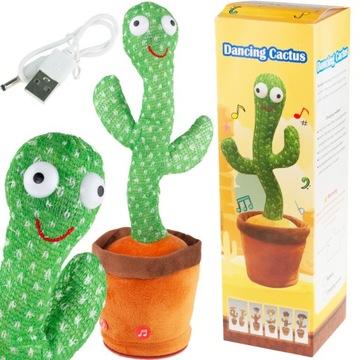 KAKTUS ŚPIEWAJĄCY TAŃCZĄCY LED POWTARZA ZABWKOWY ŚMIESZNY IMPREZA ŚWIECĄCY