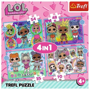 PUZZLE 4W1 LOL SURPRISE POZNAJ LALECZKI LALKI TRE