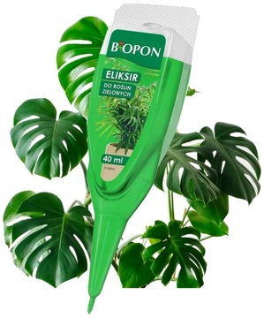 NAWÓZ ODŻYWKA ELIKSIR DO ROŚLIN ZIELONYCH DOMOWYCH BIOPON 1szt 40ml