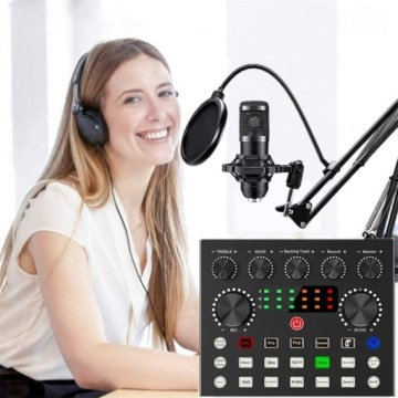 ЗВУКОВАЯ КАРТА BLUTOOTH AUDIO MIXER LIVE SOUND CARD ДЛЯ ЗАПИСИ ПРЯМЫХ ТРАНСЛЯЦИЙ