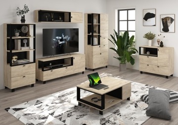 КОМПЛЕКТ мебели VEGAS M2 для гостиной, дуб, белый, черный