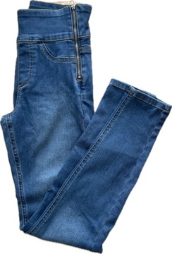 CALZEDONIA spodnie HIGH WAIST SHAPER jeansy damskie WYSOKI STAN S - 36