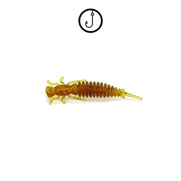LARWA WAŻKI 4cm SLIM | OKONIOWY HIT! | 5szt | 7A MOTOR OIL GREEN