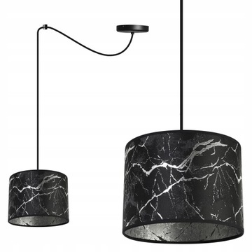 Lampa Wisząca Sufitowa ABażur PAJĄK Marmur SREBRNY