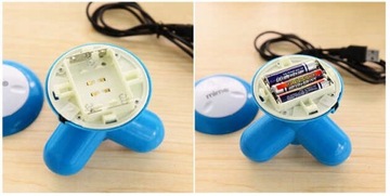 МИНИ-МАССАЖЕР НА АККУМУЛЯТОРЕ + USB-КАБЕЛЬ, рельеф ВИБРАЦИЯ