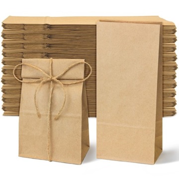 TORBA PAPIEROWA Klockowa 12X9,5X32,5cm 100szt Brąz