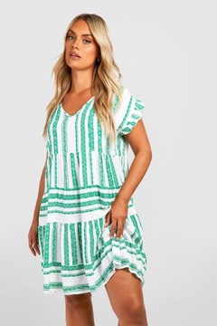 BOOHOO DVOJFAREBNÉ ŠATY V NECK VZOR (46)