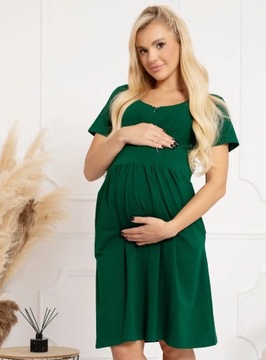 KOSZULA NOCNA CIĄŻOWA DO KARMIENIA Z KIESZENIAMI NA ZAMEK FORMOMMY xl