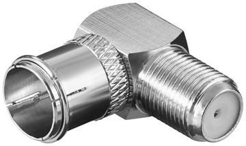 Adapter kątowy: Wtyk F (szybki) Gniazdo F 90°