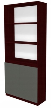 Regał z szafką na segregatory 70cm wenge, szare