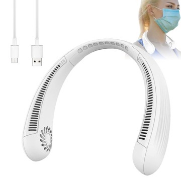 PRZENOŚNY WIATRAK NA SZYJE WENTYLATOR WIATRACZKI NA LATO PODRÓŻNY 3000MAH