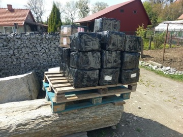 Łupek GRANITOWY 25kg elewacyjny CZARNY GABIONOWY