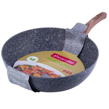 PATELNIA GRANITOWA GŁĘBOKA WOK 32 CM KAMILLE