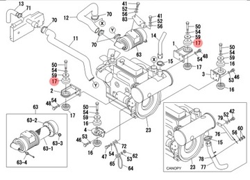 PODUSZKA SILNIKA 1651030015 TAKEUCHI TB228 TB230
