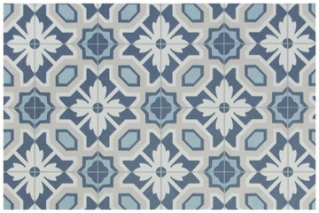 2 m NIEBIESKA WYKŁADZINA PCV BOHO PŁYTKI PATCHWORK