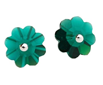 SZTYFTY KWIATKI emerald butelkowa zieleń kryształ Swarovski