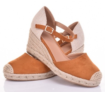 ЖЕНСКИЕ САНДАЛИИ НА ТЕХНИКЕ ЭСПАДРИЛИ НА ПЛАТФОРМЕ ЗАМШЕВАЯ СОЛОМА