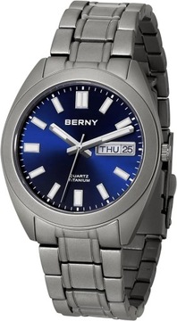 Zegarek Berny T2567MS-C Tytanowy Szafirowe szkło bransoleta Seiko VJ53