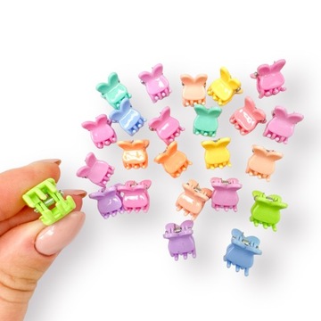 ЗАЖИМЫ ДЛЯ ВОЛОС ЛЯГУШКА ПАСТЕЛЬНЫЕ УШИ 24 ШТ.