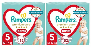Pampers Premium Care 5 12-17 kg 2x52szt. Pieluchomajtki