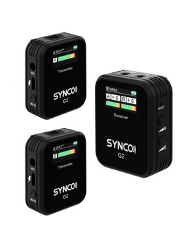 Synco G2 A2 bezprzewodowy system mikrofonowy z ekranem 2,4 GHz - 2 odbiorni