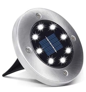 LAMPKI SOLARNE LED OGRODOWE GRUNTOWE DYSKI 12szt
