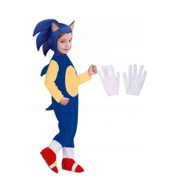 DZIECIĘCA STRÓJ SONIC KOSTIUM HALLOWEEN S 4-6 lat