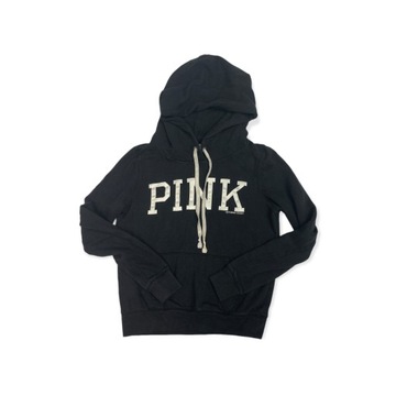 Pink Victoria\u2019s Secret Bluza z kapturem czarny-turkusowy Wydrukowane logo Moda Dresy Bluzy z kapturem Pink Victoria’s Secret 