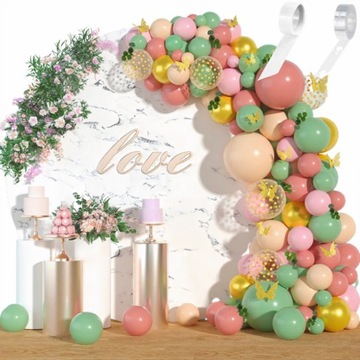 ZESTAW BALONÓW GIRLANDA BALONOWA PASTELOWE BALONY