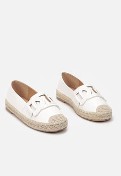 БЕЛЫЕ ЖЕНСКИЕ ЭСПАДРИЛЬИ CHANEL ИЗ ЭКО КОЖИ 37