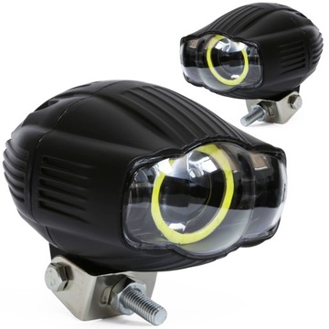 2x HALOGEN MOTOCYKLOWY LAMPA REFLEKTOR LED RING