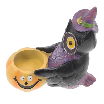 HALLOWEENOWY ŚWIECZNIK Z ŻYWICY DEKORACJA STOŁU I ŚWIECZNIK