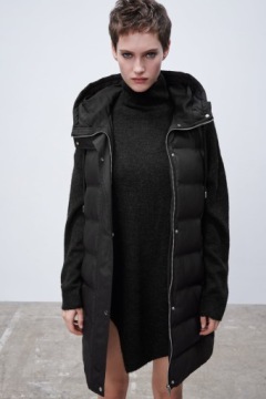 ЧЕРНАЯ СТЕГАНАЯ БЕСШОВНАЯ ЖИЛЕТКА ZARA 34